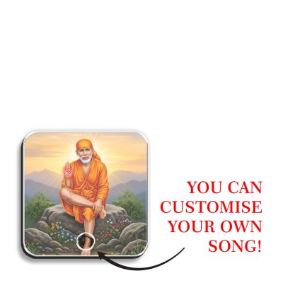 Shirdi Sai Baba Musical Fridge Magnet | Religious Return Gifts Devotional Spiritual Home Mandir Decor Rechargeable Speaker Home Decor